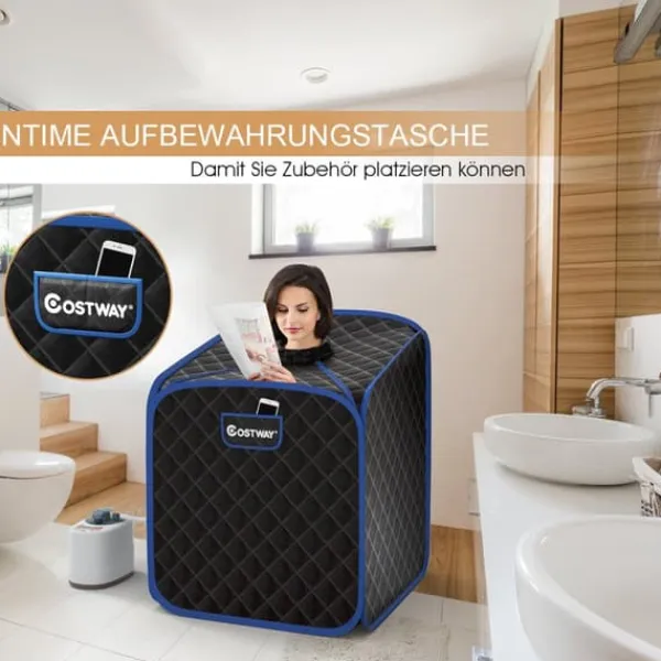Sauna^Transportabel Dampsauna Spa, 85x84x106 cm, Sort