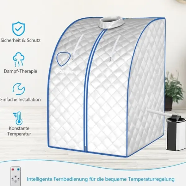 Discount Transportabel Dampsauna, 78x87x100 cm, Sølv Sauna