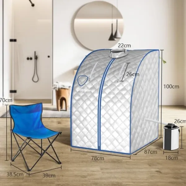 Discount Transportabel Dampsauna, 78x87x100 cm, Sølv Sauna
