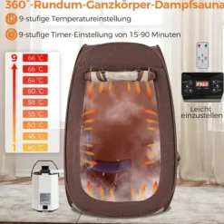 Best Transportabel dampsauna, 89x89x149 cm, Brun Sauna