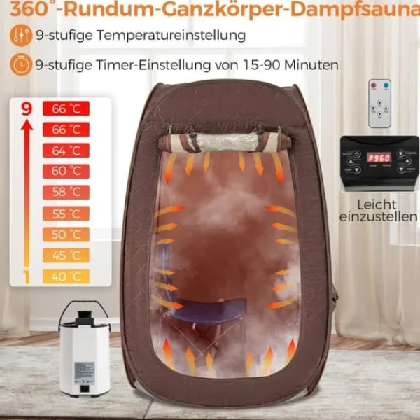 Best Transportabel dampsauna, 89x89x149 cm, Brun Sauna
