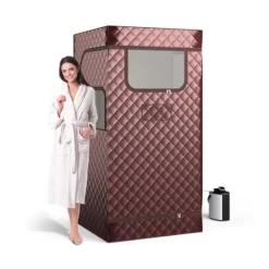 New Transportabel Dampsauna, 91x91x183 cm, Sort Sauna