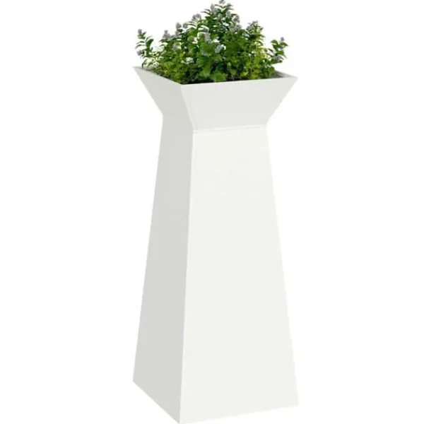 Trapezoidal Plantekasse i Stål - Moderne Design | Farve: Hvid | Størrelse: 40x40x100 cm Plantestativer