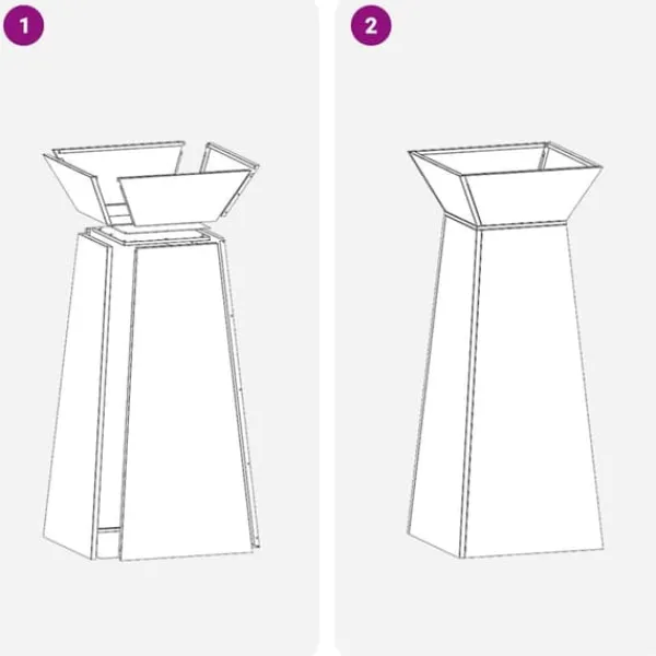 Trapezoidal Plantekasse i Stål - Moderne Design | Farve: Hvid | Størrelse: 40x40x100 cm Plantestativer
