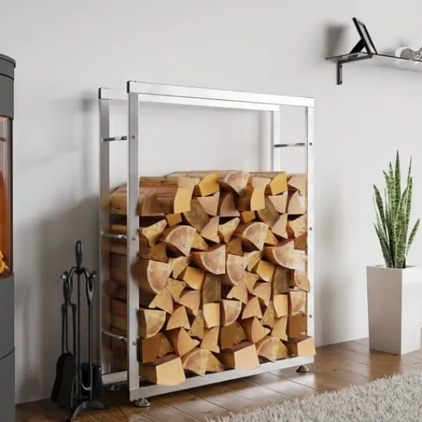 Clearance Træbestilling af rustfrit stål - Boliger - Bæredygtigt design til interiør Tilbehør Til Brændeovne & Pejse
