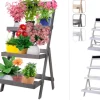 Best Træblomsterreol /100x52x52 cm/ Finish Grå Plantestativer