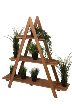 Plantestativer^Træblomsterstativ 107x101x26 cm - RP/ 3-niveau/ Brun