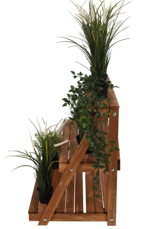 Discount Træblomsterstativ 90x85x67 cm - RP/ 3-niveau/ Brun Plantestativer