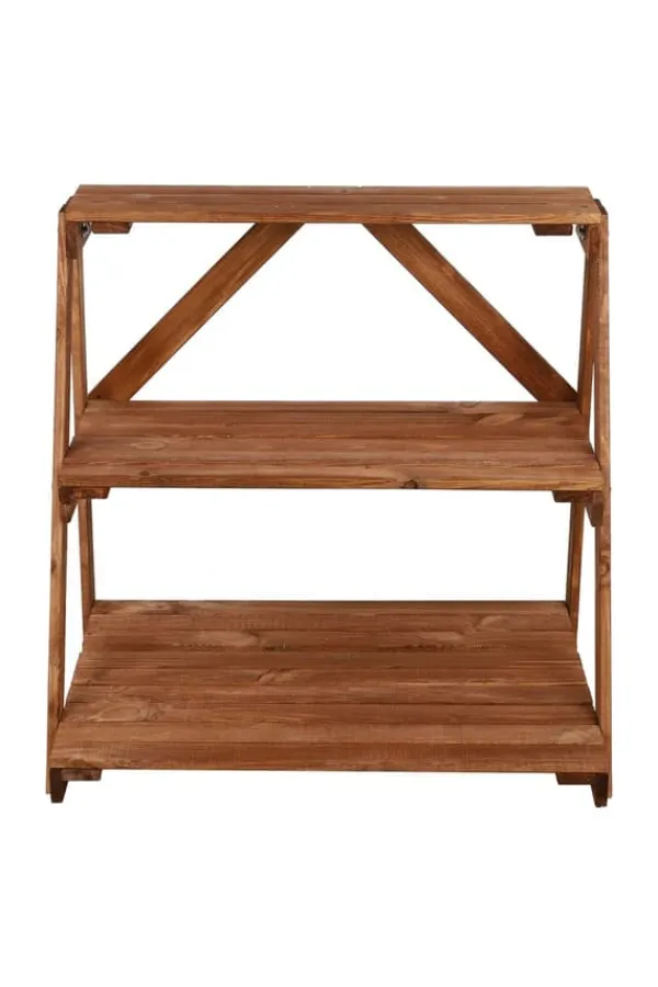 Discount Træblomsterstativ 90x85x67 cm - RP/ 3-niveau/ Brun Plantestativer