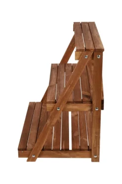 Discount Træblomsterstativ 90x85x67 cm - RP/ 3-niveau/ Brun Plantestativer