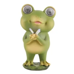 Havedekorationer^Trädgård uteplats staket Solar Lights Skrämma Frog Resin dekorativa ornament