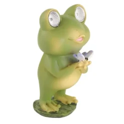 Havedekorationer^Trädgård uteplats staket Solar Lights Skrämma Frog Resin dekorativa ornament
