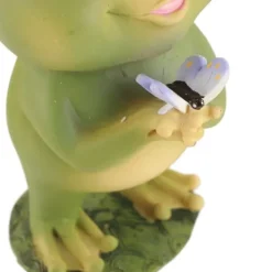 Havedekorationer^Trädgård uteplats staket Solar Lights Skrämma Frog Resin dekorativa ornament