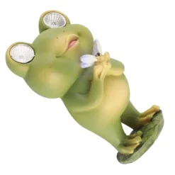 Havedekorationer^Trädgård uteplats staket Solar Lights Skrämma Frog Resin dekorativa ornament