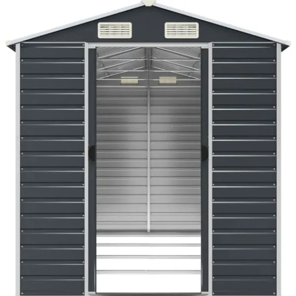 Sale Trädgårdsskjul i galvaniserat stål | Antracit | Storlek: 191x385x198 cm Skure, Garager & Carports