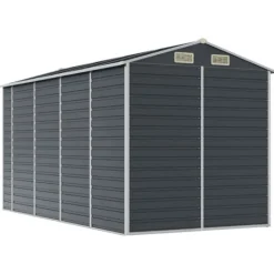 Sale Trädgårdsskjul i galvaniserat stål | Antracit | Storlek: 191x385x198 cm Skure, Garager & Carports