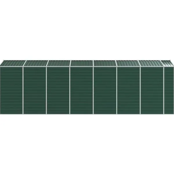 Skure, Garager & Carports^Trädgårdsskjul i galvaniserat stål - Utomhusförvaring | Färg: Grön | Storlek: 191x640x198 cm