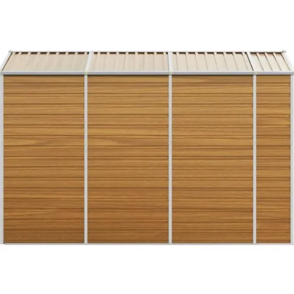 Skure, Garager & Carports^Trädgårdsskjul i galvaniserat stål - Praktisk utomhusförvaring | Färg: Ljusbrun | Storlek: 191x300x198 cm