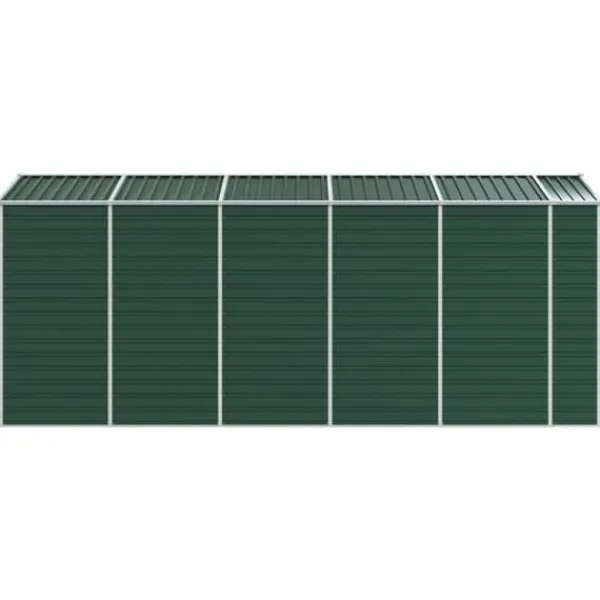 Skure, Garager & Carports^Trädgårdsskjut i galvaniserat stål - Robust förvaringslösning | Färg: Grön | Storlek: 191x470x198 cm