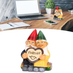Outlet Trädgårdstomtar par statyer figurer Hushållskonst Hartskonst Hem Desktop Dvärgskulptur för heminredningsdekorationer Havedekorationer