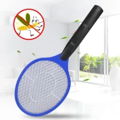 Outlet Trådløs Batteridrevet Elektrisk Fly Myggesmækker Bug Zapper Racket Insektdræber Blå Fluesmækkere