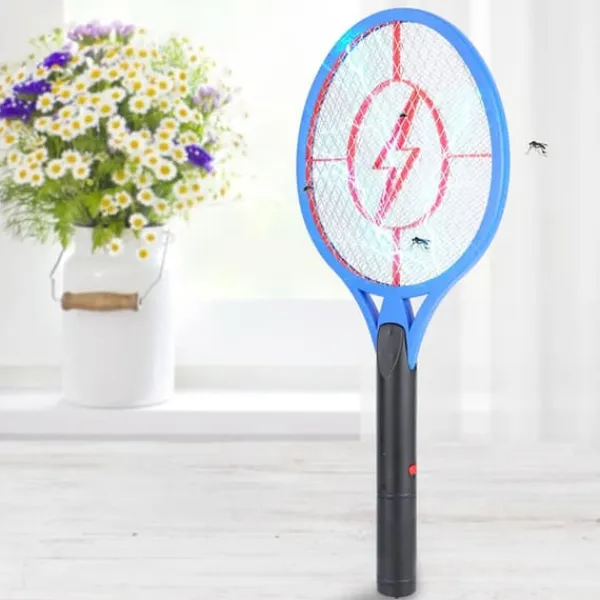 Fluesmækkere^Trådløs Batteridrevet Elektrisk Fluemyggedræber Bug Zapper Racket Insektdræber (blå)