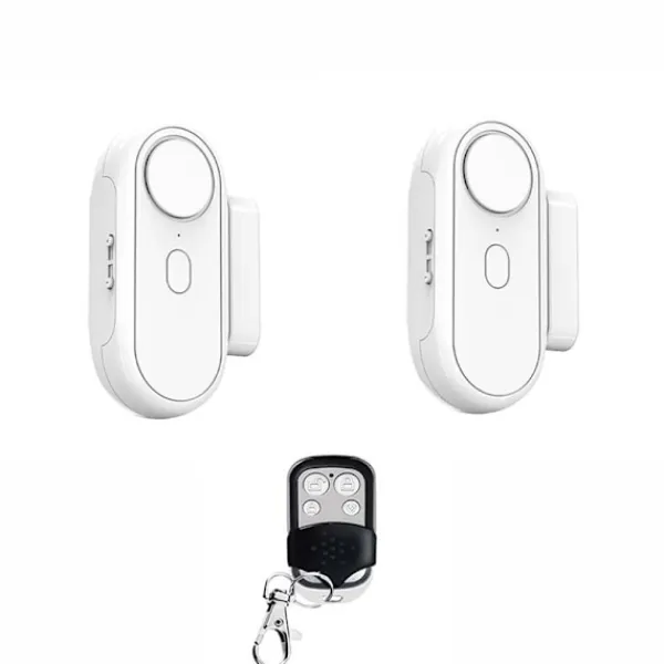 Hjemmealarmsystemer^Trådløs dør- og vinduesalarm med fjernbetjening - 1 magnetisk dørsensor og 2 alarmer