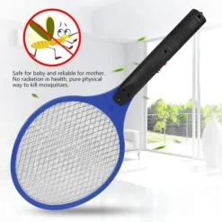 Trådløs Genopladelig Elektrisk Fly Myggesmækker Bug Zapper Racket Insektdræber Blå Fluesmækkere