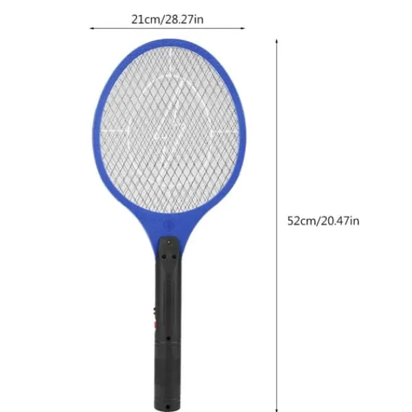 Trådløs Genopladelig Elektrisk Fly Myggesmækker Bug Zapper Racket Insektdræber Blå Fluesmækkere