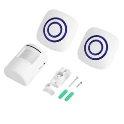 Hjemmealarmsystemer^Trådløs infrarød sensor Bevægelsesdetektor Indgangsdørklokke Alarm 1 Sender & 2 Modtager EU