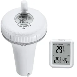 Sale Trådløs Pooltermometer, Bluetooth-forbindelse, Høj præcision for måling af temperatur og luftfugtighed,Trådløs Version Pool- & Spatilbehør