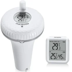Sale Trådløs Pooltermometer, Bluetooth-forbindelse, Høj præcision for måling af temperatur og luftfugtighed,Trådløs Version Pool- & Spatilbehør