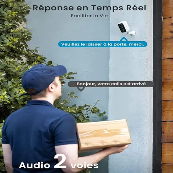 Sikkerhedsmonitorer & Videokameraer^Trådløs WiFi Overvågningskamera, 1080P HD, Farve Nattesyn, AI Bevægelsesdetektion