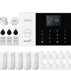 Online Trådløst Alarm System, Smart Home Kompatibilitet, Multifunktionelle Advarsler,EU stik, 4G-F Hjemmealarmsystemer