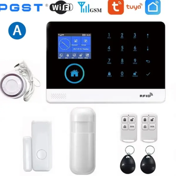 Hjemmealarmsystemer^Trådløst Alarm System, Stemmestyring, Multi-Zone Support,EU-stik, A