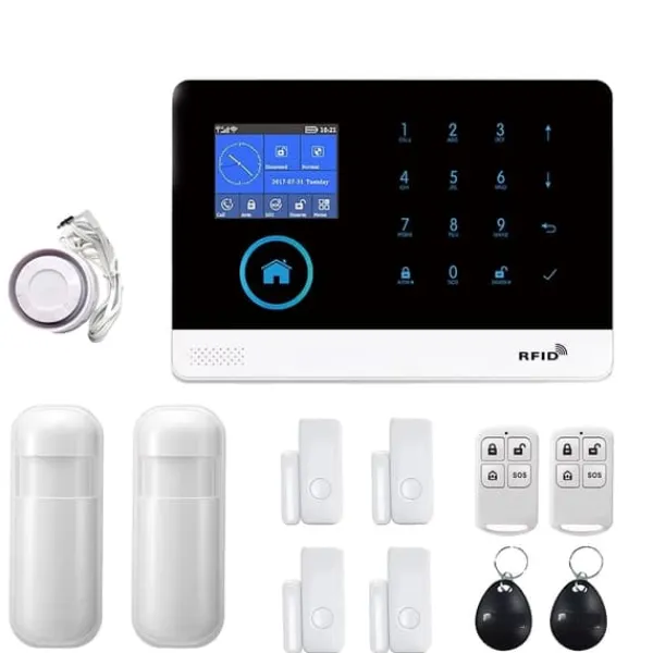 Hjemmealarmsystemer^Trådløst Alarm System, Stemmestyring, Multi-Zone Support,EU-stik, C