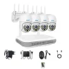 Sikkerhedsmonitorer & Videokameraer^Trådløst kamera kit, To-vejs lyd, Farve natvision, Ingen, 8CH NVR x 4 Cam 5MP