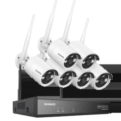 Discount Trådløst NVR CCTV-system, 5MP IP-kamera, Natvision, 1T, 8CH NVR 6Pcs Kits Sikkerhedsmonitorer & Videokameraer