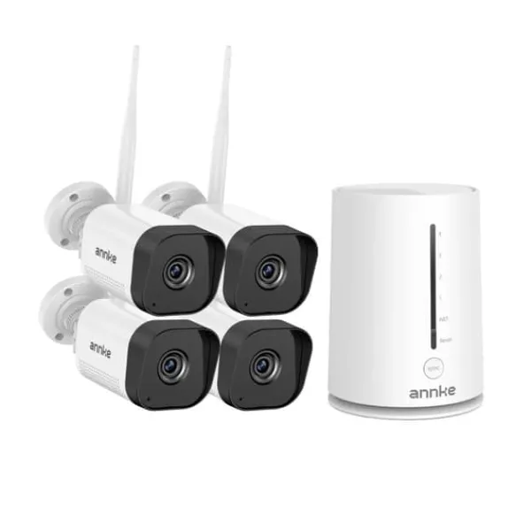 Sikkerhedsmonitorer & Videokameraer^Trådløst Sikkerhedskamera, 5MP Opløsning, Nattesynsfunktion,I71GK 4Pcs Kamera