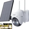 Sikkerhedsmonitorer & Videokameraer^Trådløst sikkerhedskamera, 2MP, 130° synsvinkel, 360° bevægelsesområde, nattevisionsområde 15m, solcelledrevet