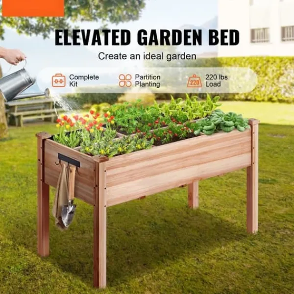 Plantningsbænke^Træhævet Haveseng & Plantekasse 47,2x22,8x30 cm - Perfekt til blomster og grøntsager. Ideel til udearealer og havearbejde.