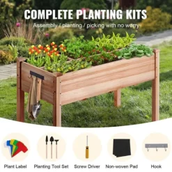 Plantningsbænke^Træhævet Haveseng & Plantekasse 47,2x22,8x30 cm - Perfekt til blomster og grøntsager. Ideel til udearealer og havearbejde.