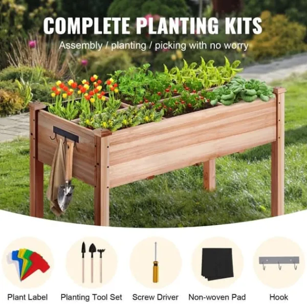 Plantningsbænke^Træhævet Haveseng & Plantekasse 47,2x22,8x30 cm - Perfekt til blomster og grøntsager. Ideel til udearealer og havearbejde.