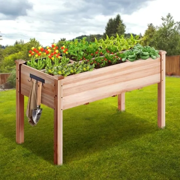 Plantningsbænke^Træhævet Haveseng & Plantekasse 47,2x22,8x30 cm - Perfekt til blomster og grøntsager. Ideel til udearealer og havearbejde.