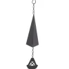 Hot Triangulära Wind Chimes Courtyard Bell Pendel Heminredning Iron Black med hängande ring för trädgård Vinddekoration