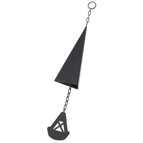 Hot Triangulära Wind Chimes Courtyard Bell Pendel Heminredning Iron Black med hängande ring för trädgård Vinddekoration