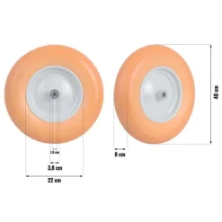 Viking Choice Haveværktøj^Trillebørhjul tubeless 4,00-8 - diameter 40 cm - Orange/Hvid