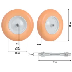 Viking Choice Haveværktøj^Trillebørhjul tubeless 4,00-8 - diameter 40 cm - Orange/Hvid