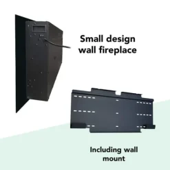 Discount Trivero 130 elektrisk vægkomfur - Sort glas - 127 cm bred - App kontrol - Cinewall - 1400 Watt varme Pejse