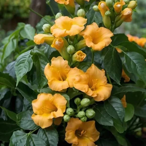 Clearance Trompetblomst - Sæt med 2 - Campis radicans 'Flava' - Højde 110-120cm - ⌀17cm Haveplanter